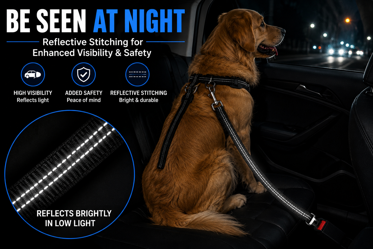 Dog Car Seat Belt – Safe & Secure Travel 🐾